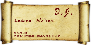 Daubner János névjegykártya