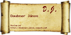 Daubner János névjegykártya
